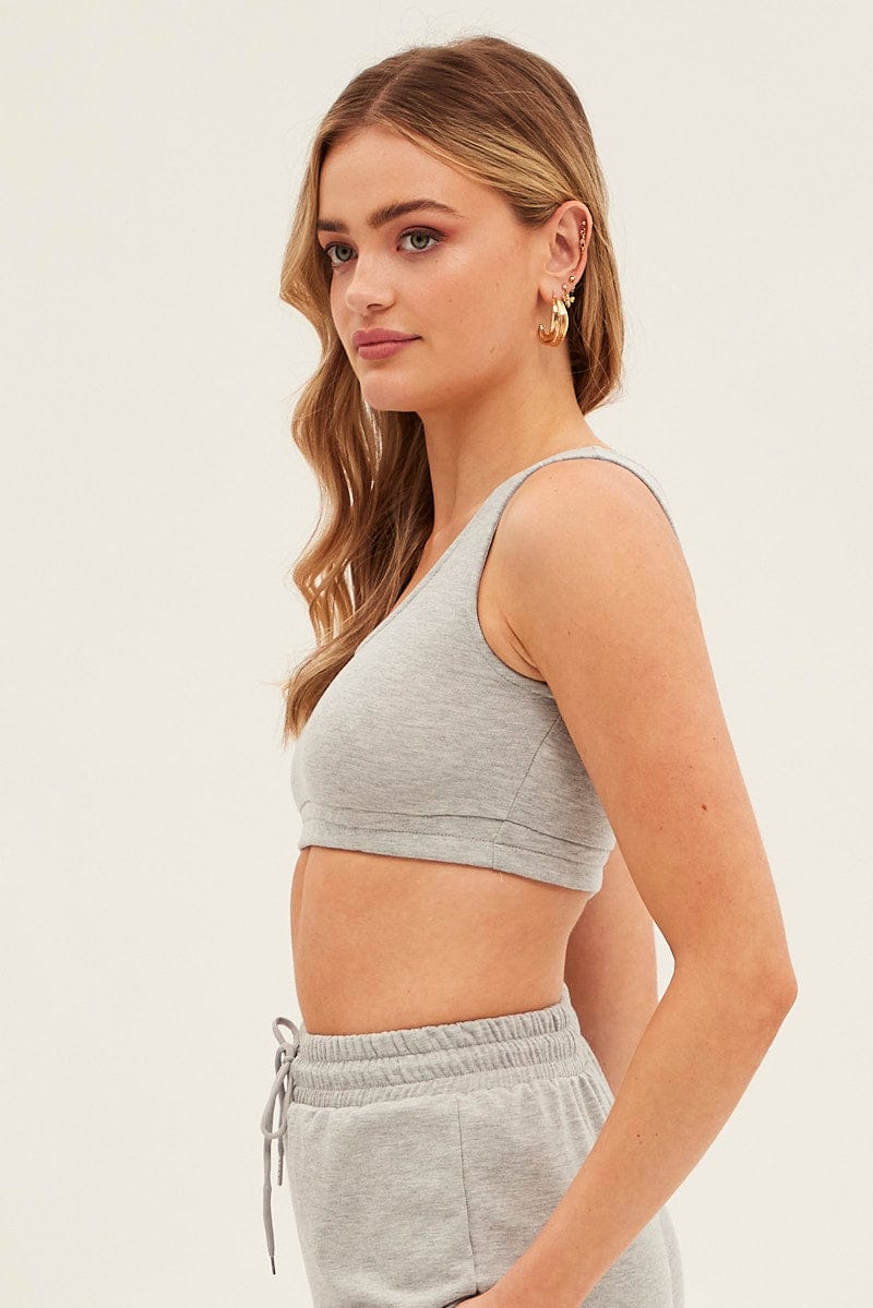 Grey Basic Crop Top