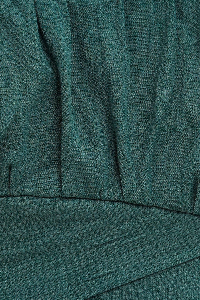 Blue Crop Top Three-Quarter