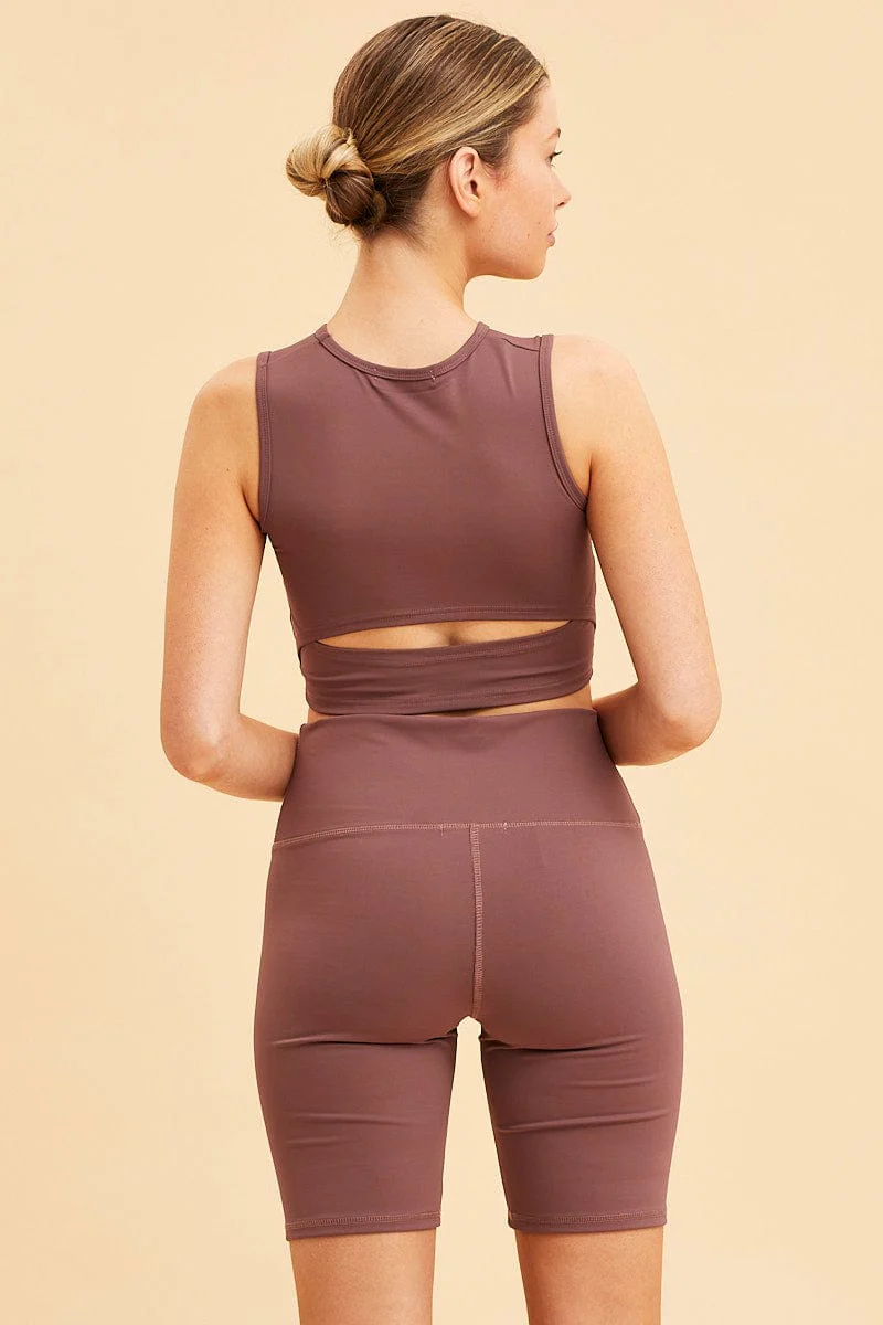 Purple Bike Short 7 Length Active