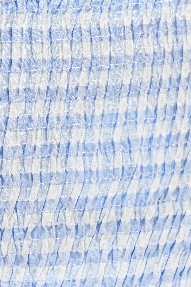 Check Crop Top Long Sleeve