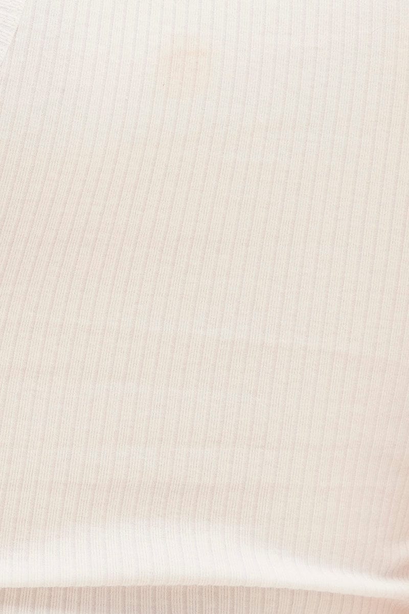 White Prea Scoop Neck Crop Rib Sleeveless Tank