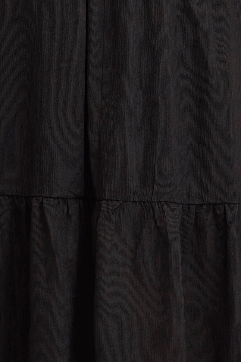 Black Maxi Dress Long Sleeve Square Neck