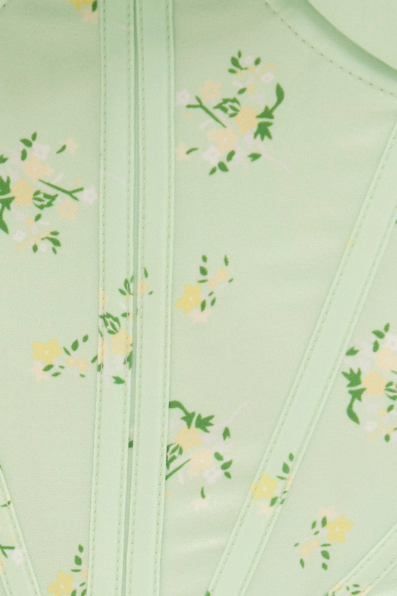 Green Corset Style Crop Top