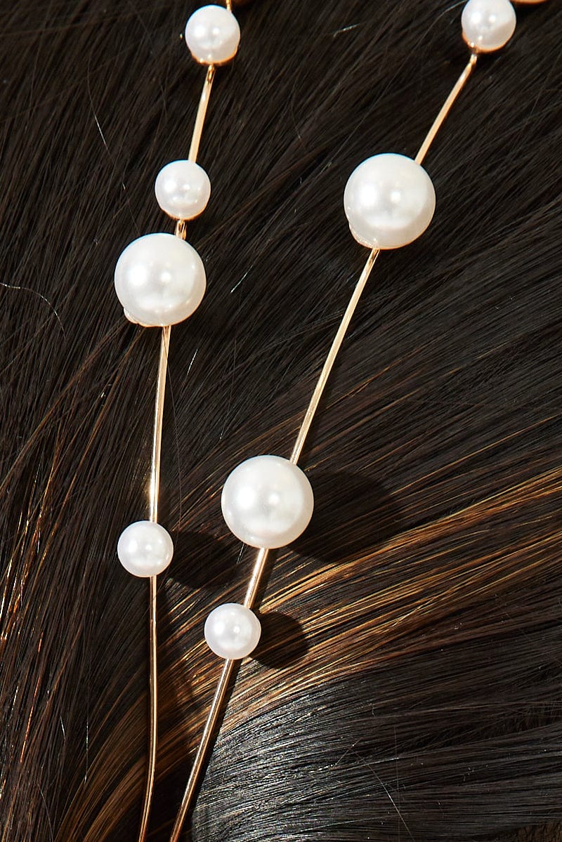 Gold Faux Pearl Occasion Headband