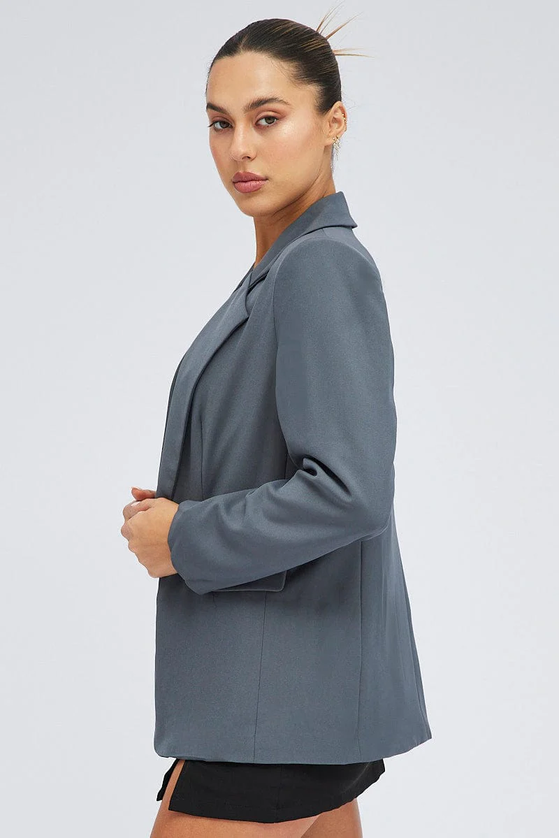 Grey Blazer Long Sleeve