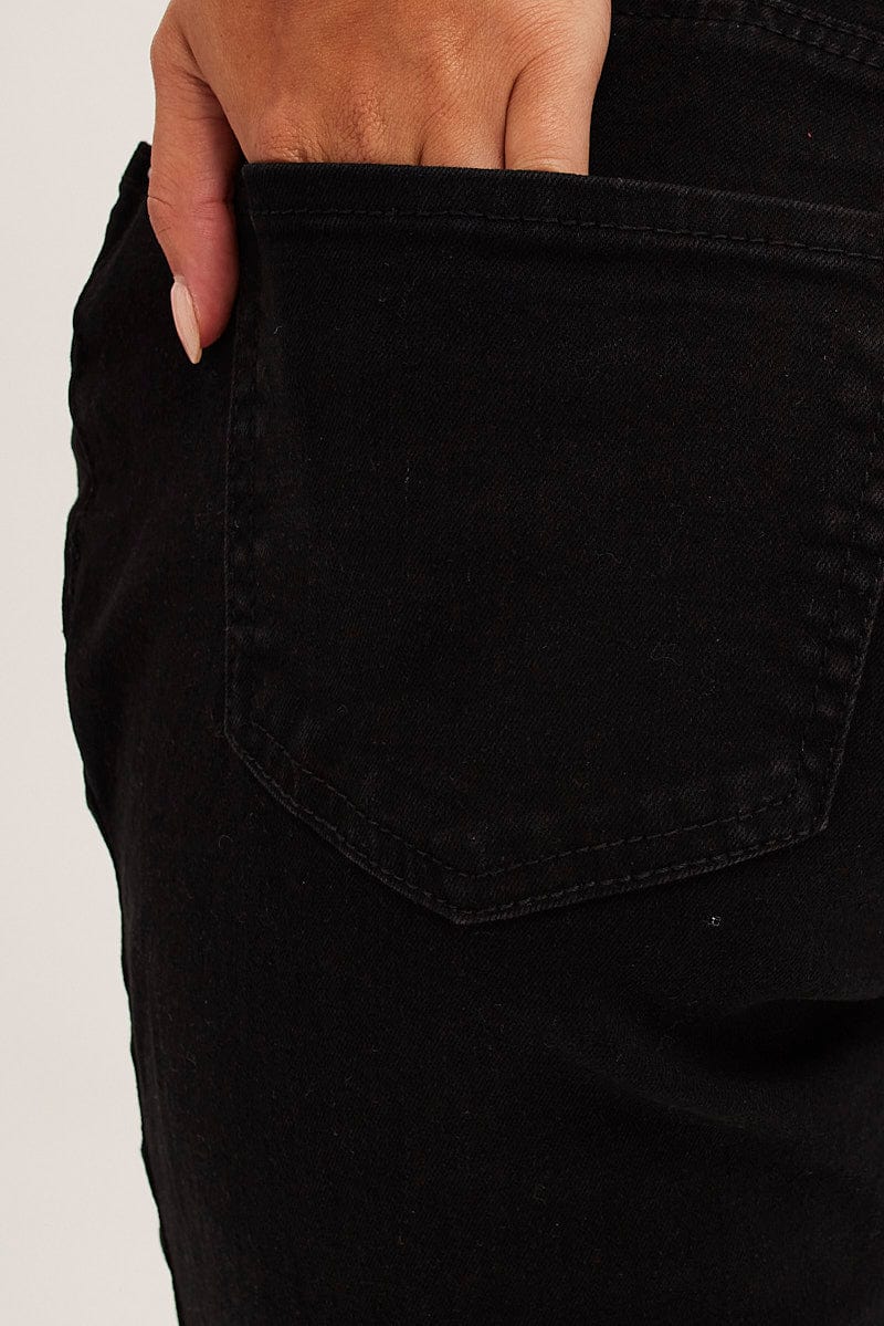 Black Skinny Denim Jeans High Rise