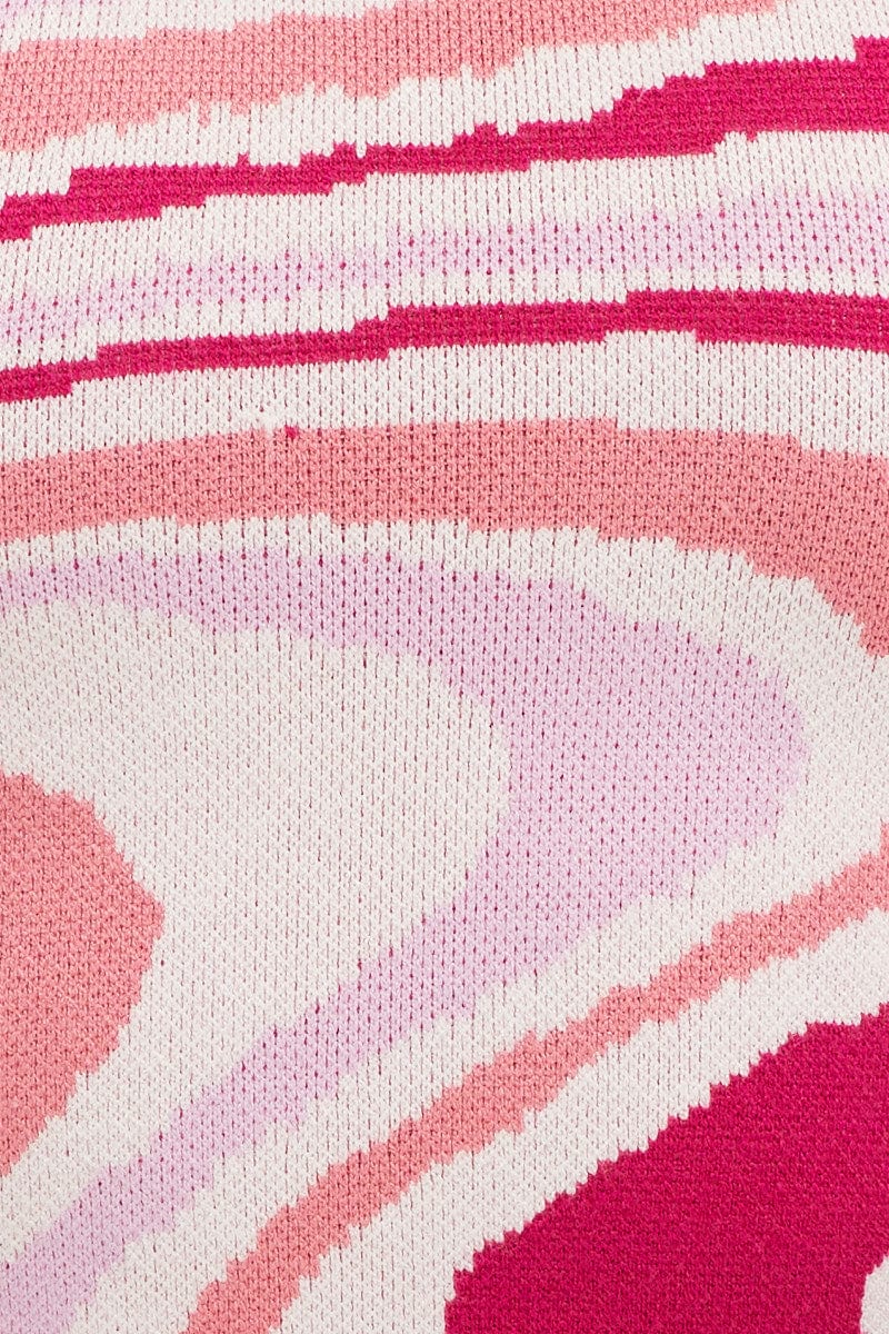 Print Marble Knit Top