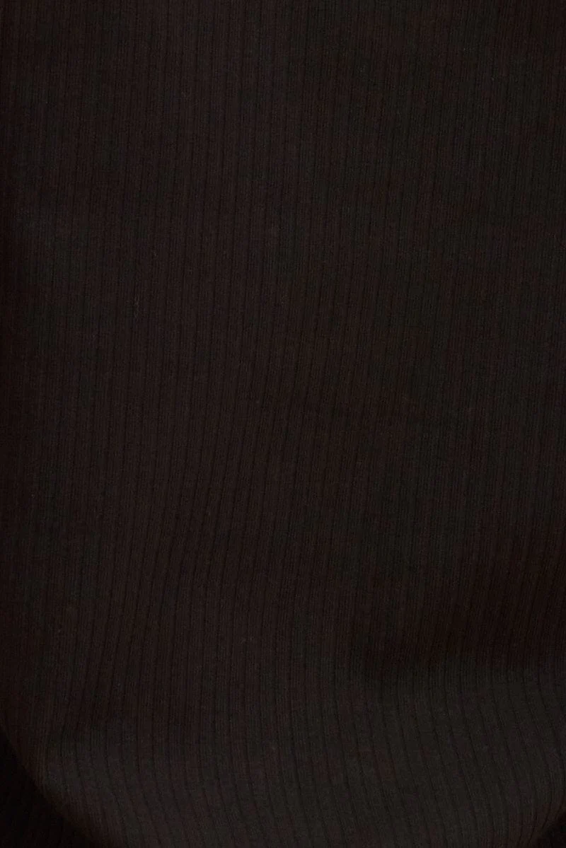 Black Prea Rib Polo Short Sleeve Tee