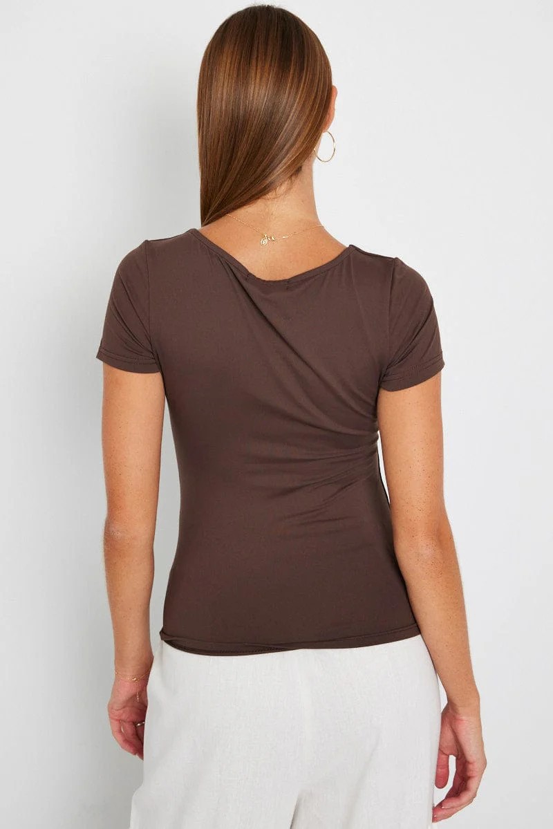 Brown Supersoft Top Short Sleeve