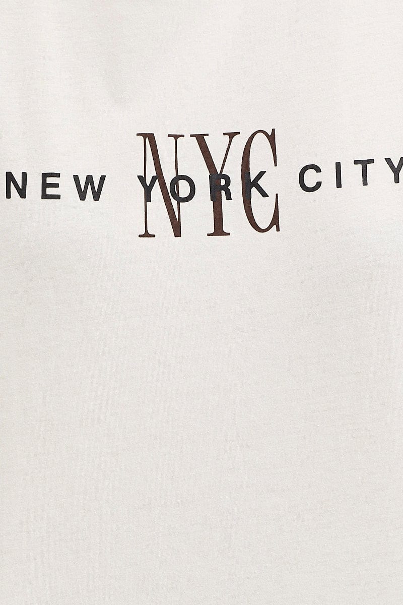 White Graphic T Shirt Short Sleeve