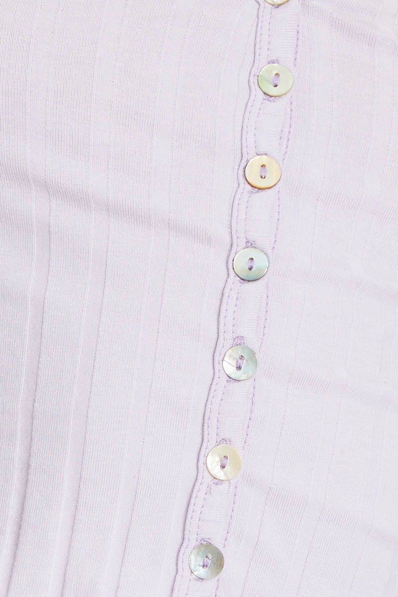 Purple Button Front Top