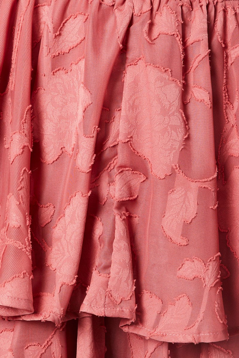 Pink Ruffle Playsuit Short Sleeve Ruched Bust