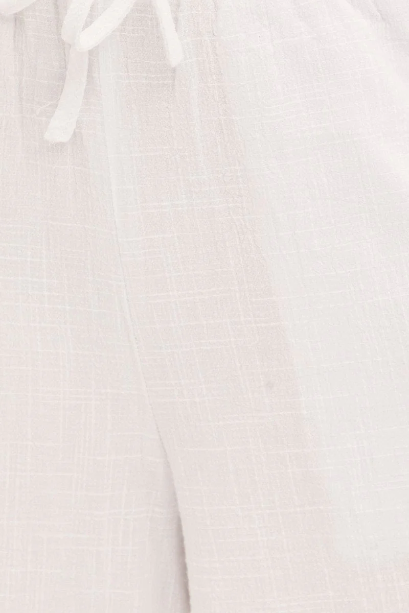 White Long Sleeve Crochet Knit Jumper