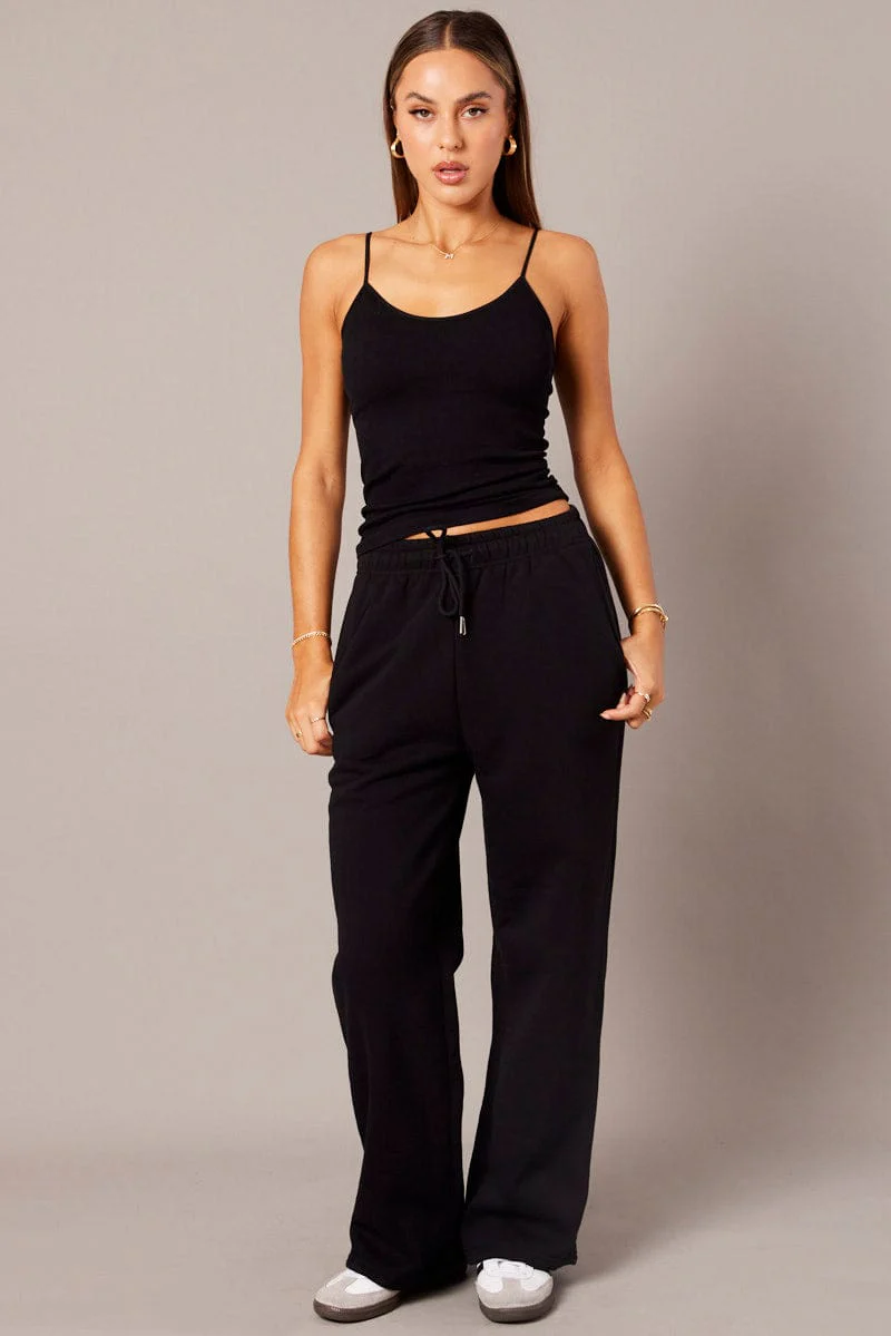 Black Singlet Top Seamless