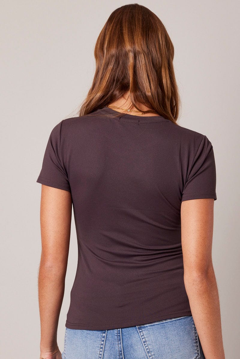 Brown Supersoft Top Short Sleeve