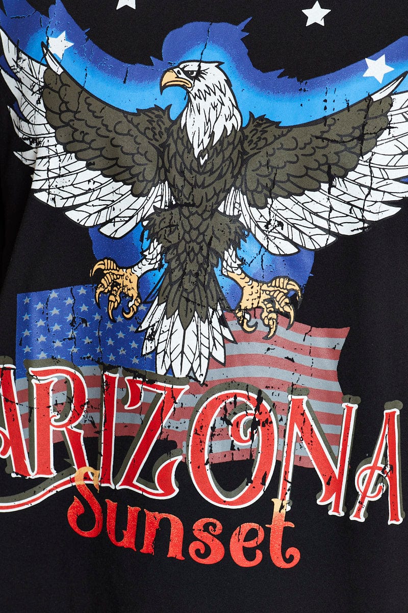 Black Graphic T Shirt Short Sleeve