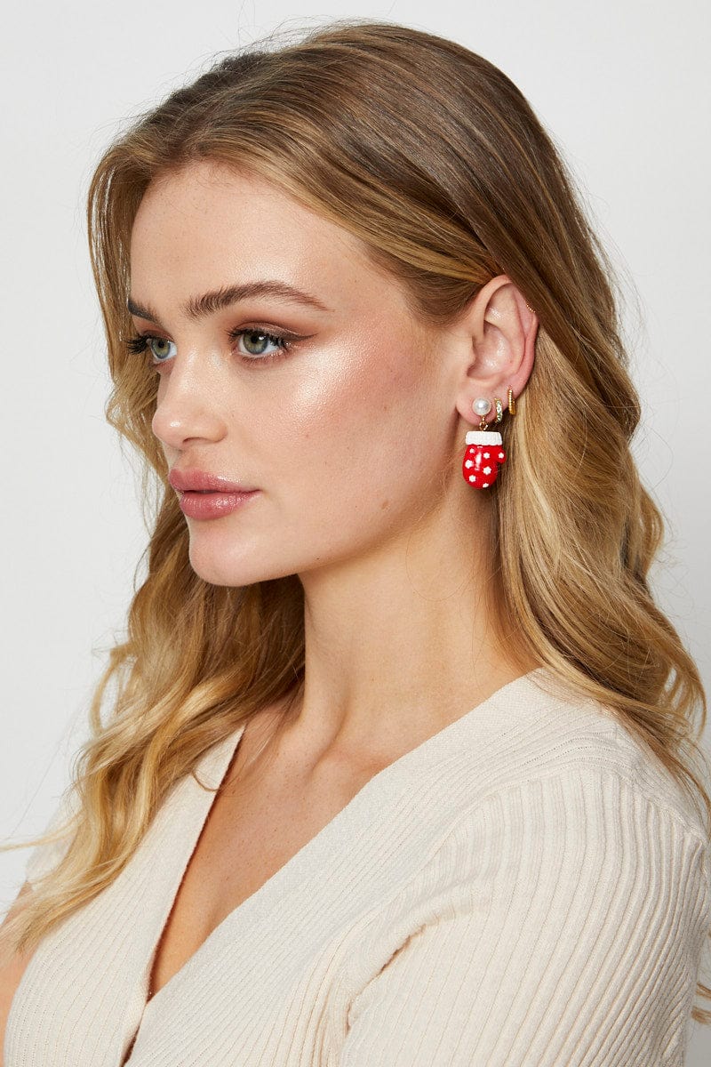 Red Christmas Earring