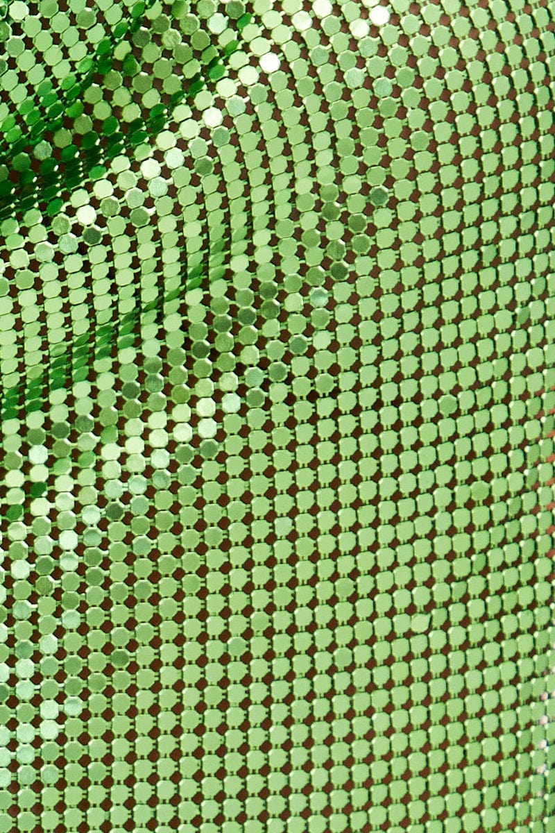 Green Chainmail Top Party Evening