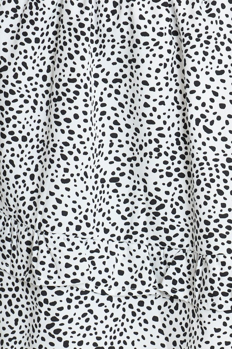 Geo Print Flare Skirt Mini High Rise