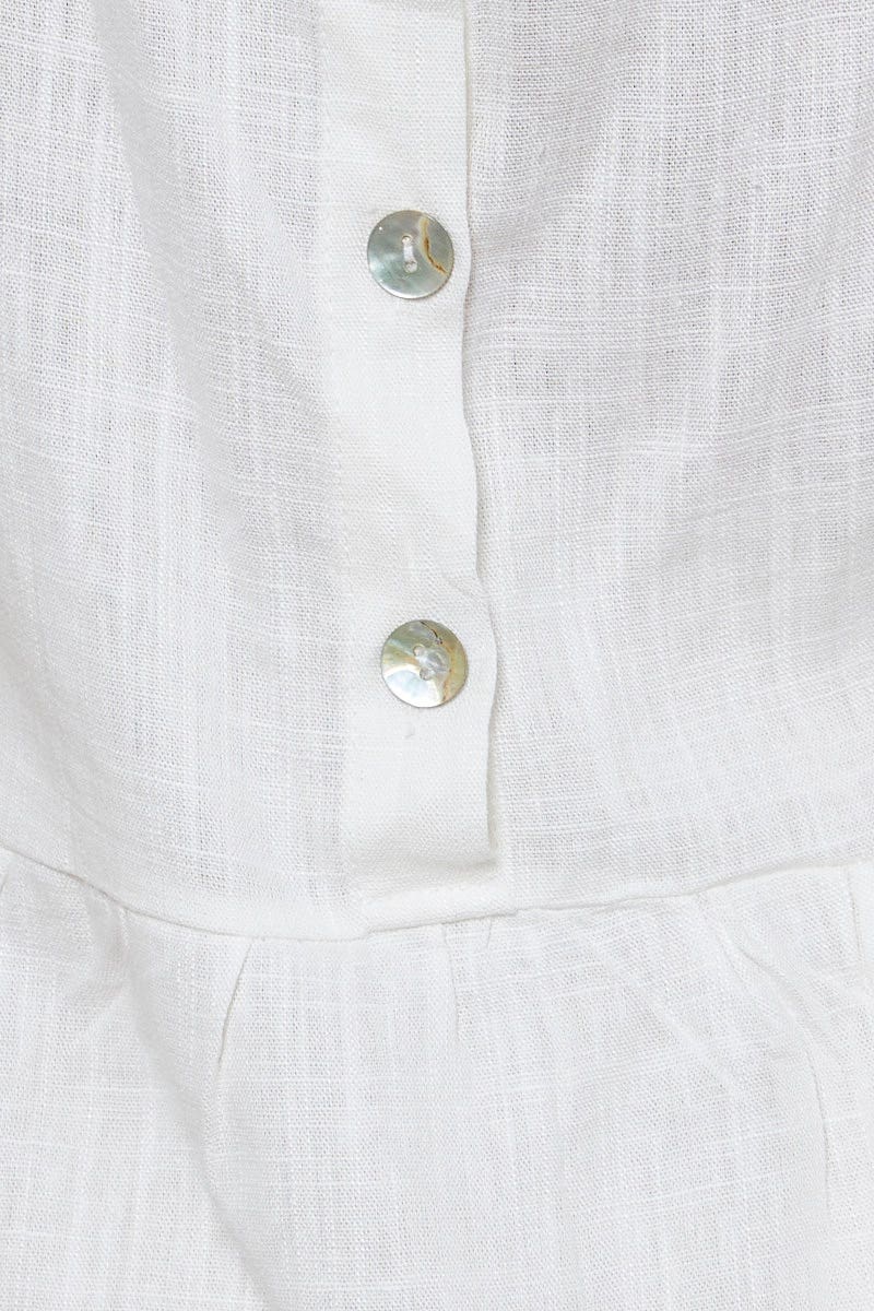 Beige Peplum Blouse Sleeveless V-Neck