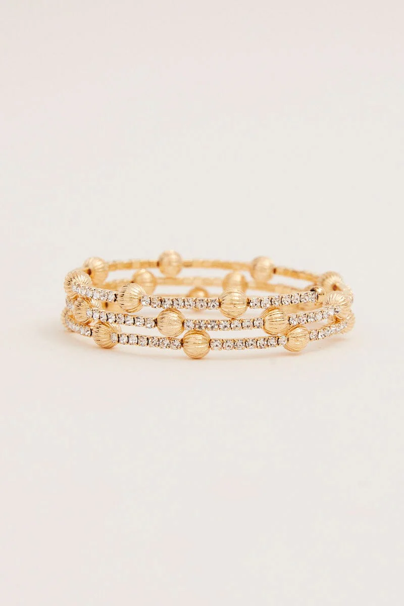 Gold Rhinestone Bangle