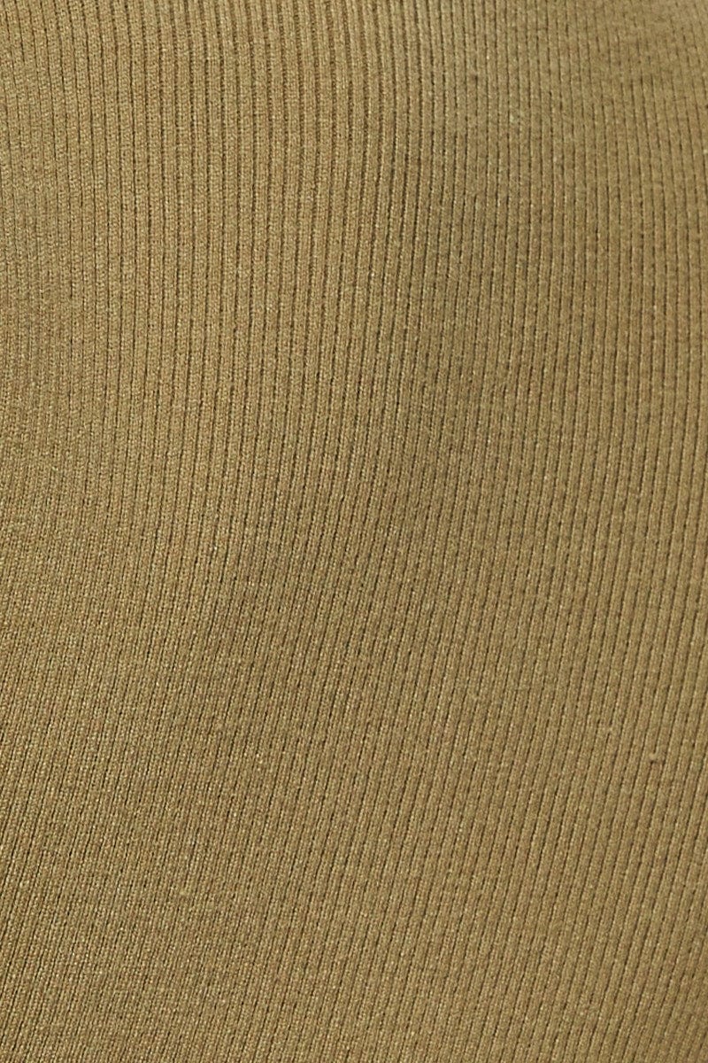 Green Short Sleeve Button Mini Rib Dress