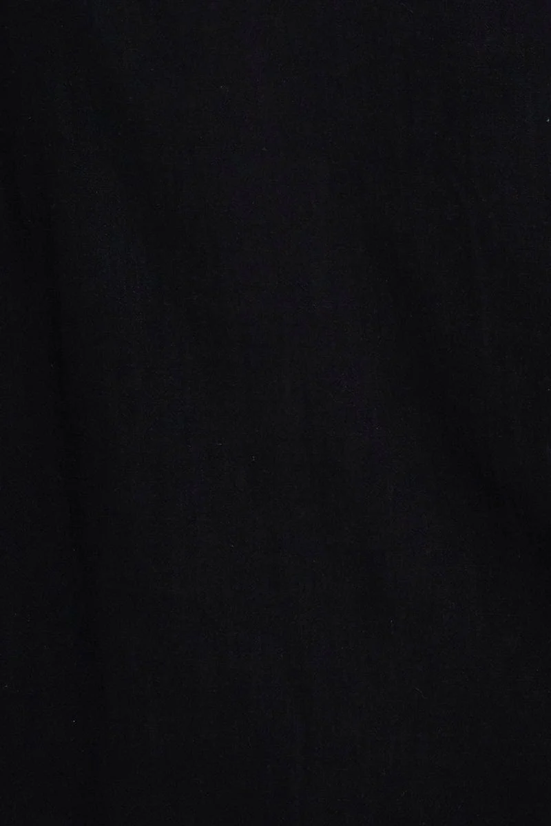 Black Linen Blend Wrap Tie Waist Maxi Skirt