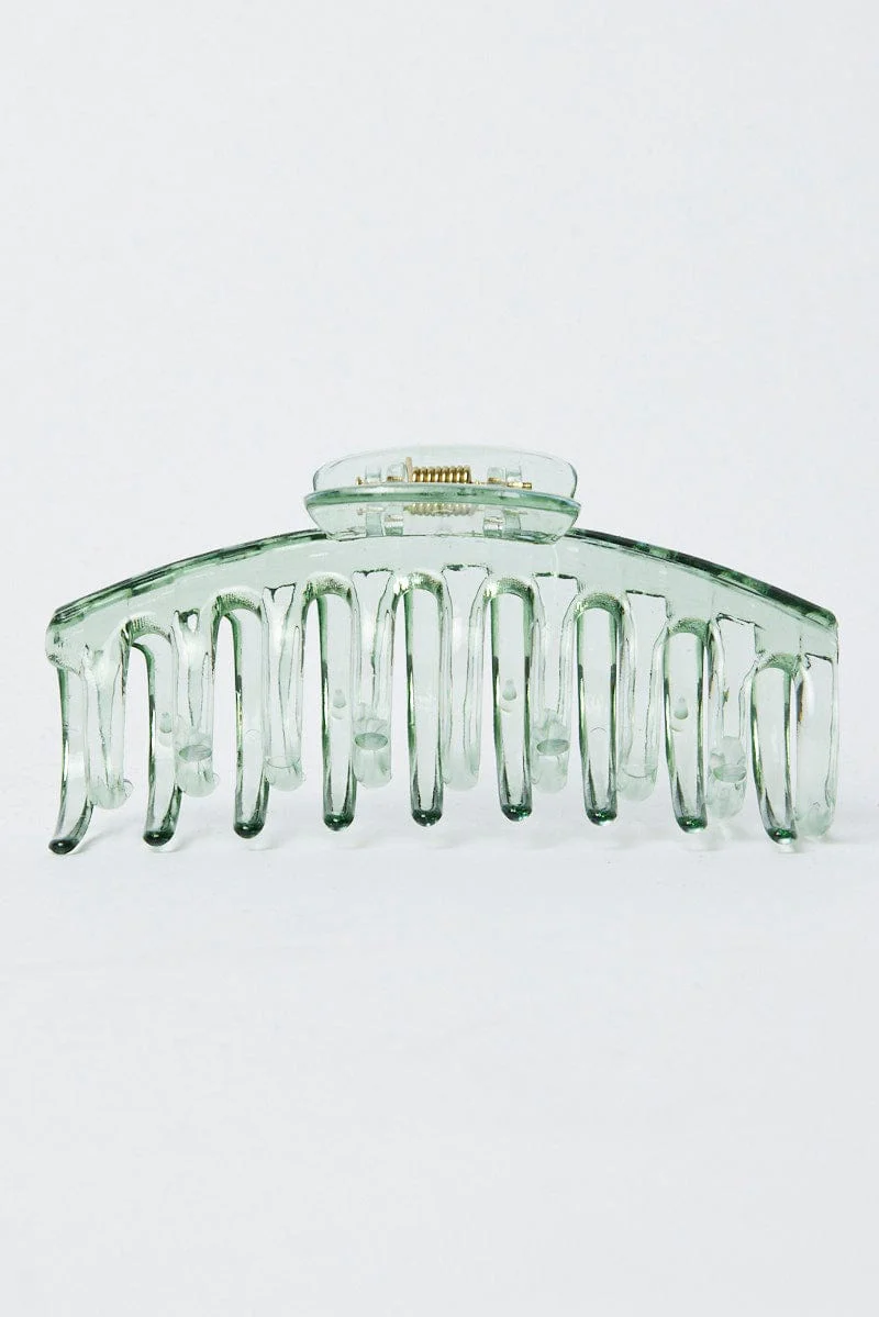 Green Classic Hair Claw Clip