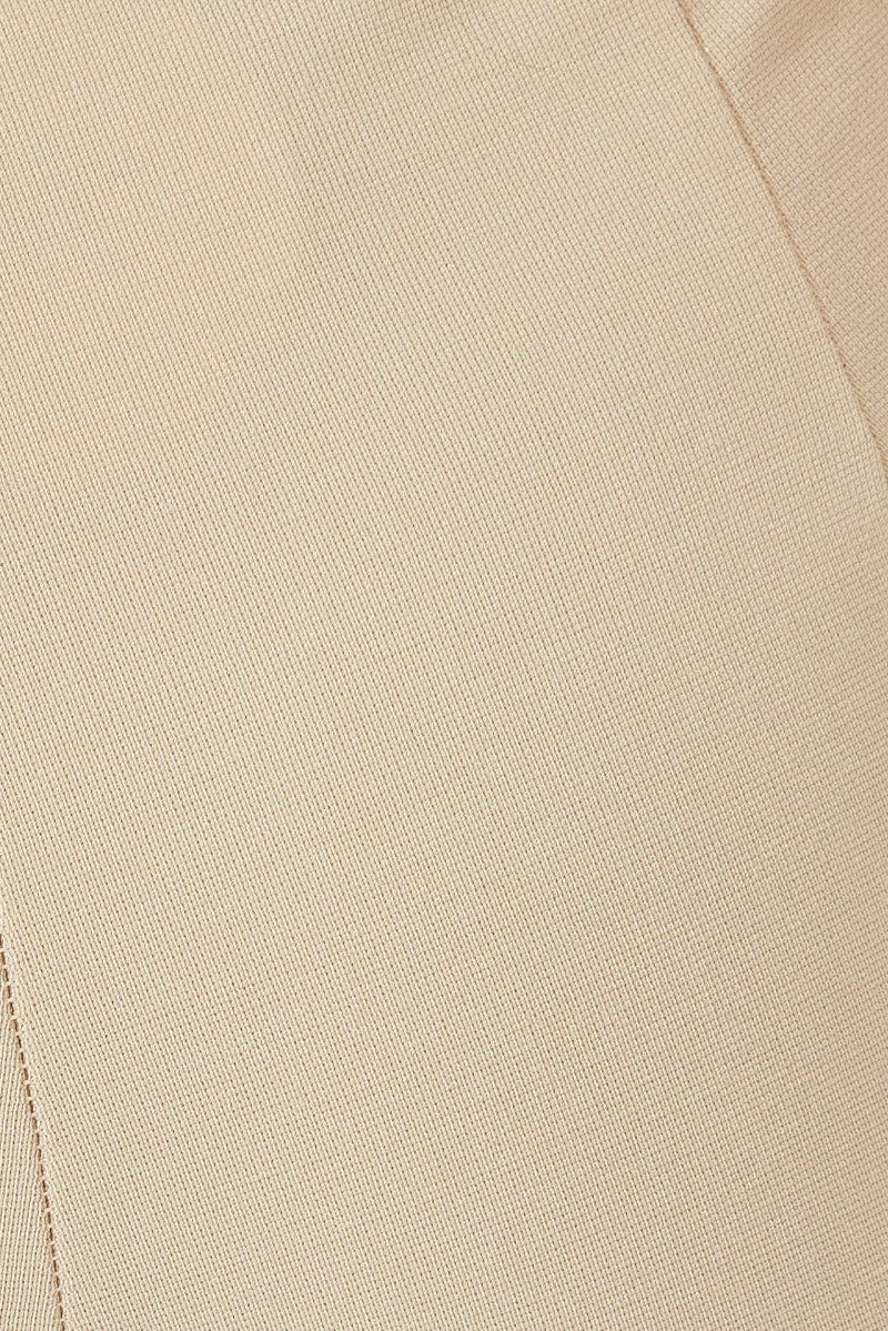 Beige Slim Pants High Rise Workwear