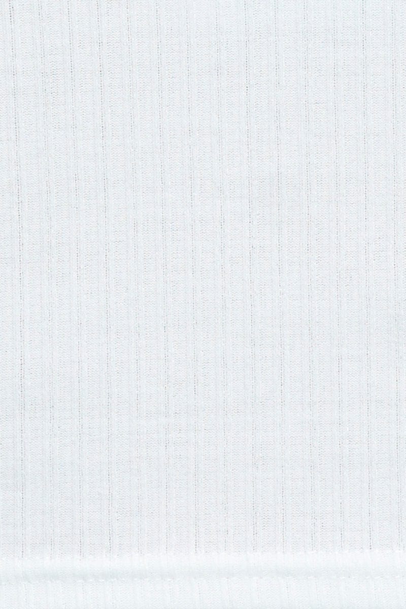 White Frill Detail Top Crop