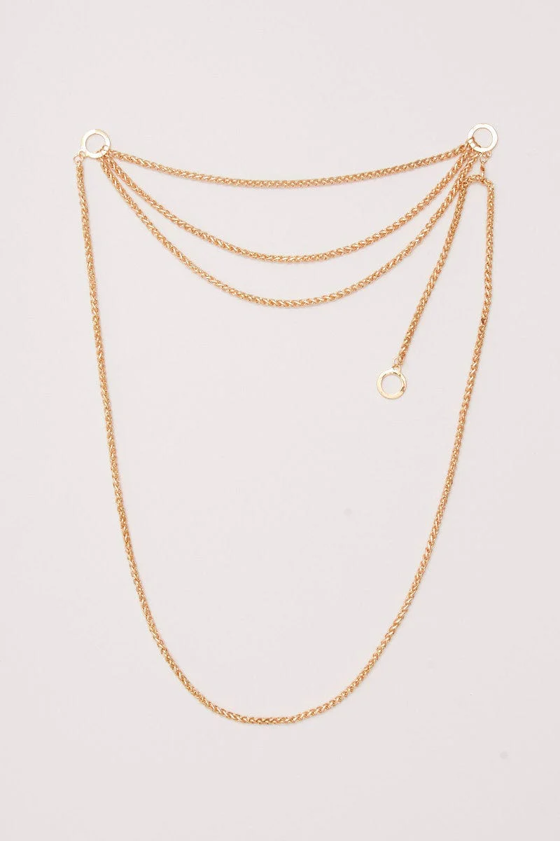 Gold Multilayer Waist Chain Belts