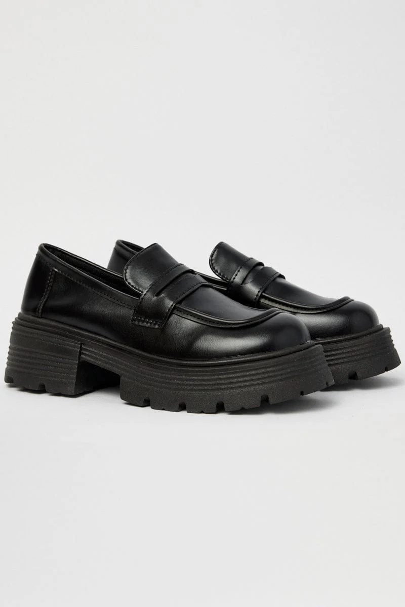 Black Chunky Loafers