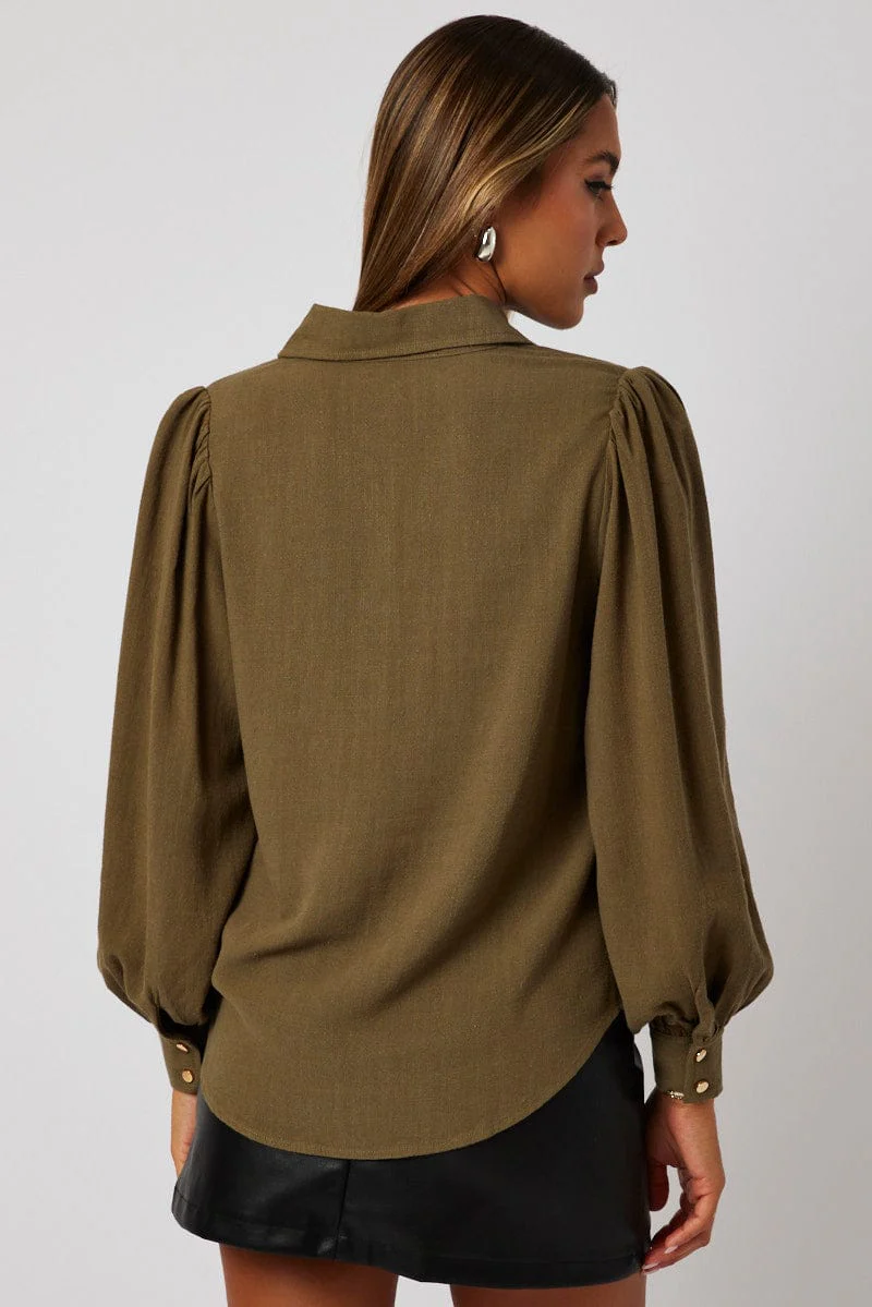 Green Utility Shirt Long Sleeve