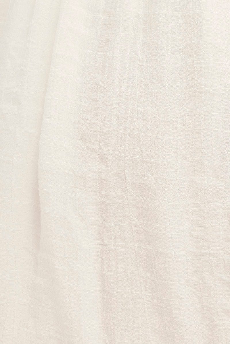 White Gathered Bust Skater Dress