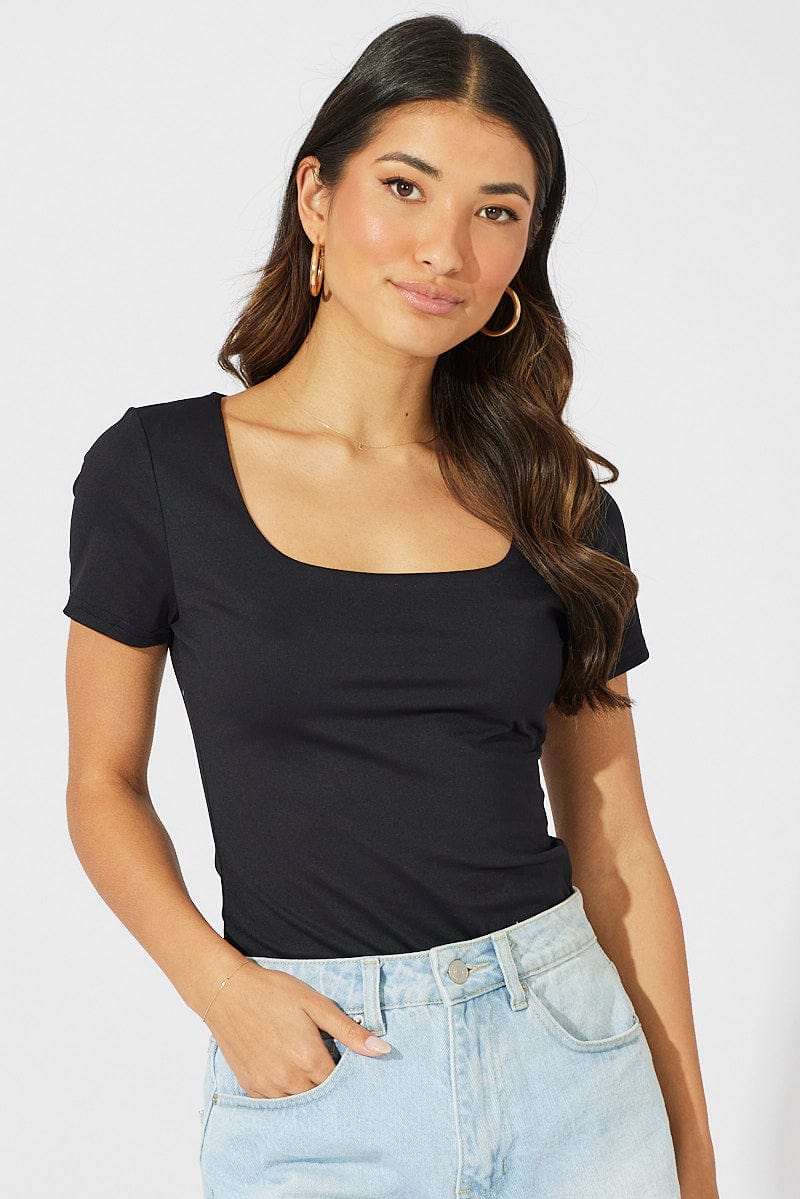 Black Supersoft Top Short Sleeve