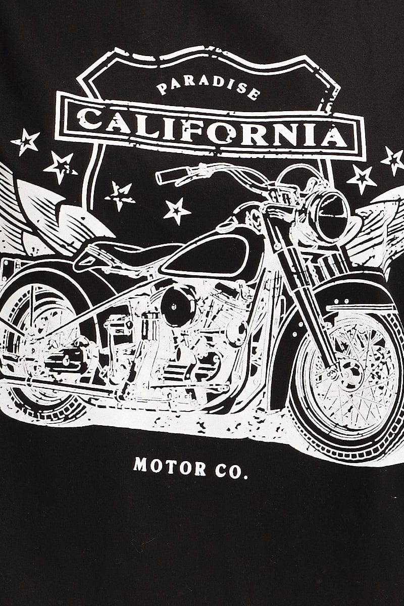 Black Graphic T Shirt Short Sleeve