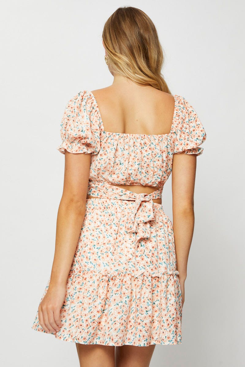 Print Mini Skater Skirt