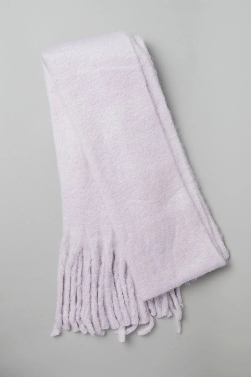 Purple Chunky Fluffy Tassel Scarf
