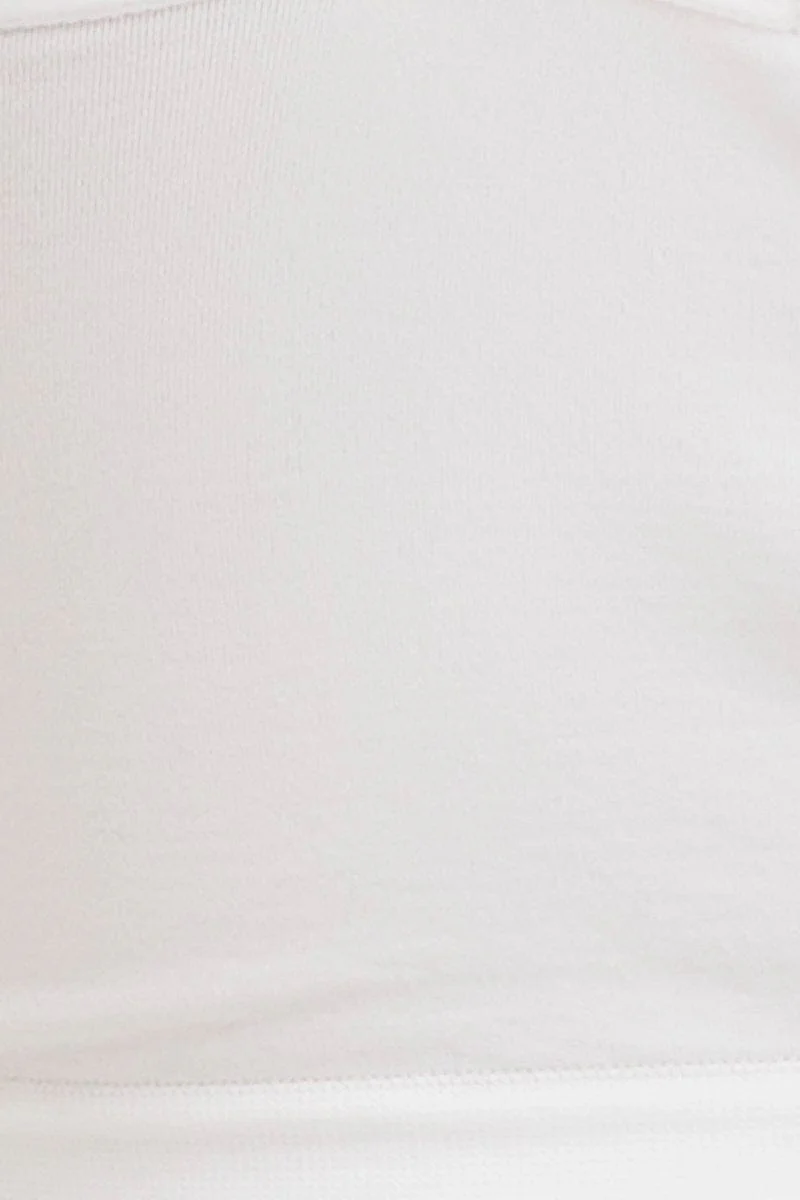 White Singlet Crop Top Seamless