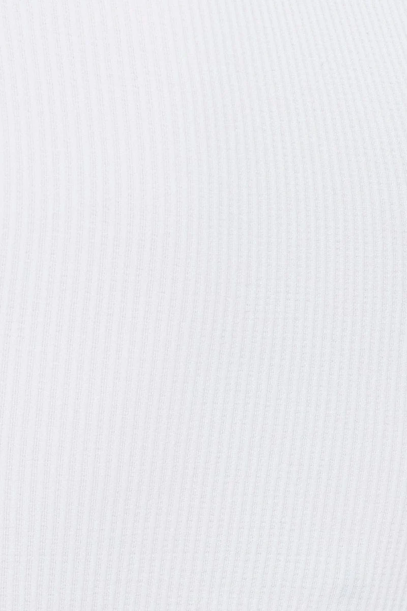 White Seamless One Shoulder Basic Top