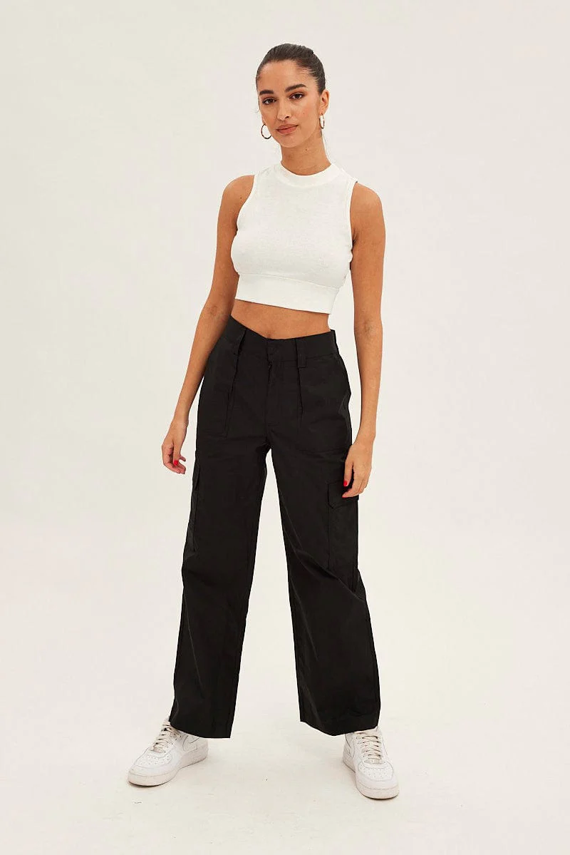 White Rib Jersey Cropped Top