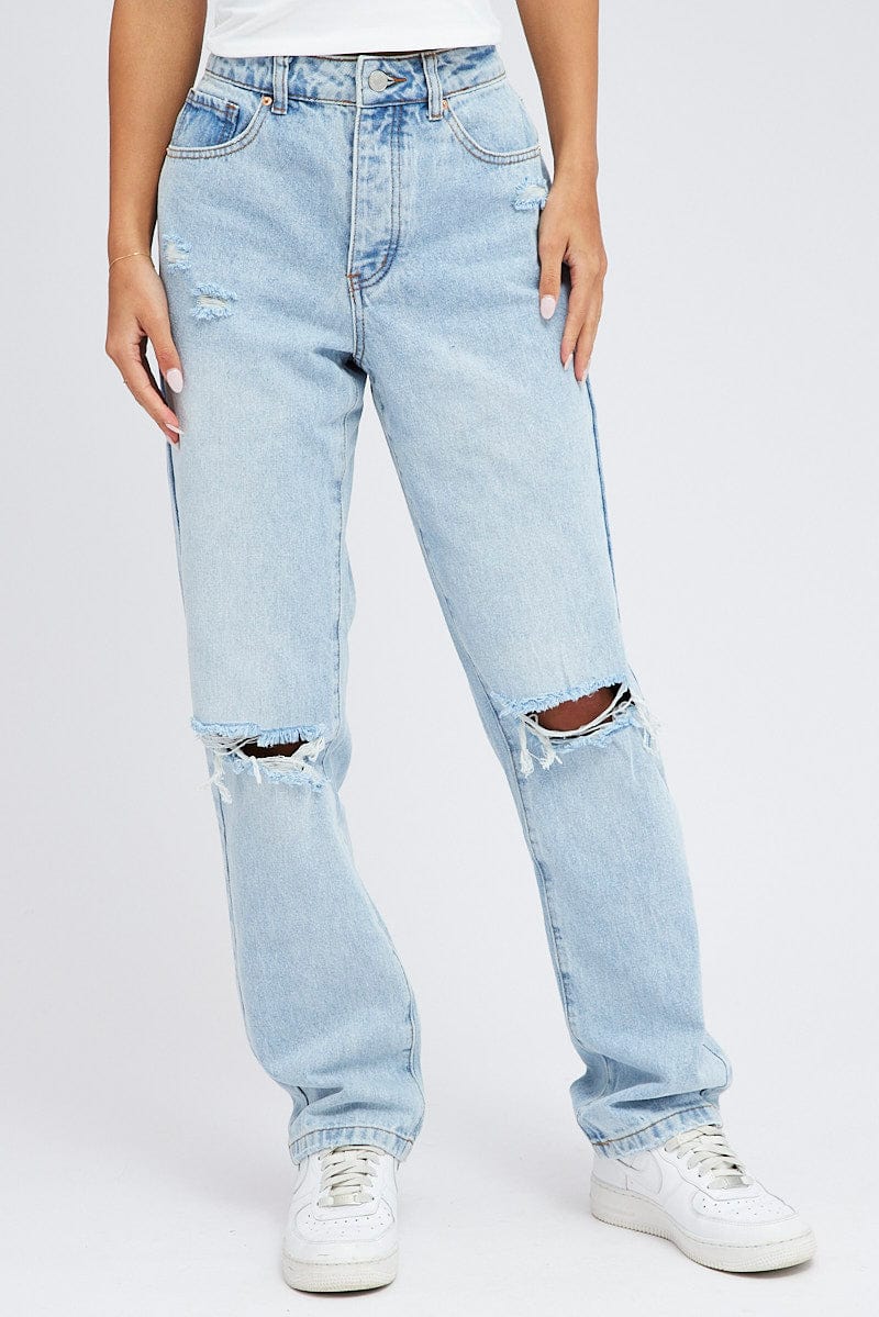 Denim Dad Jeans Ripped