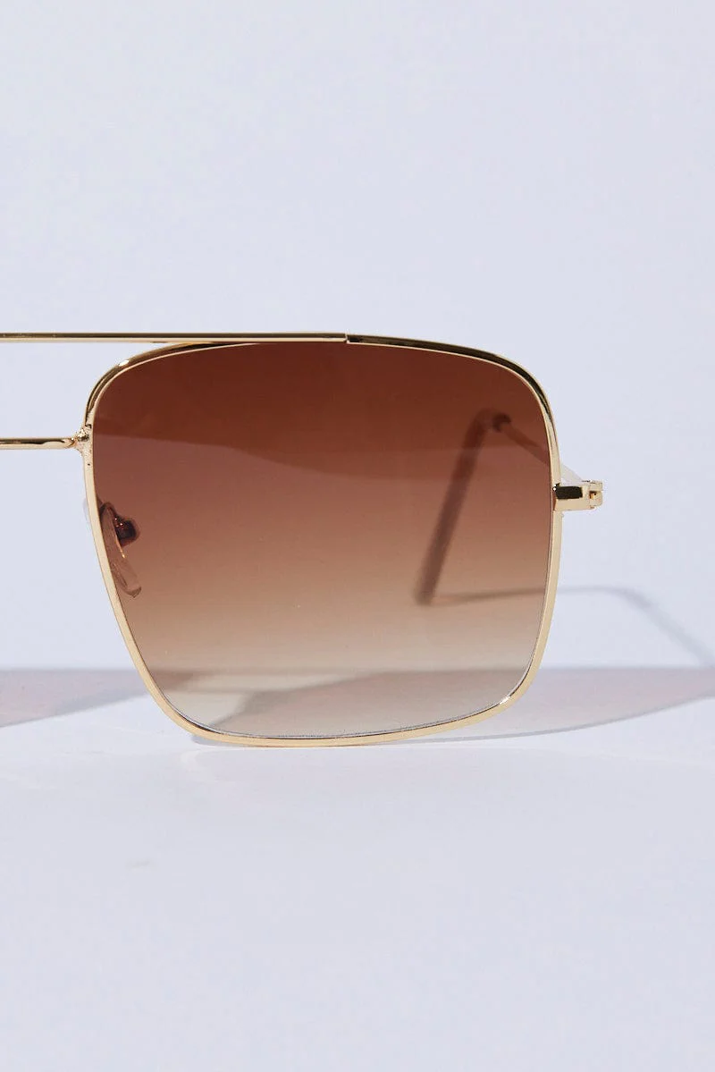 Brown Oversized Square Sunglasses