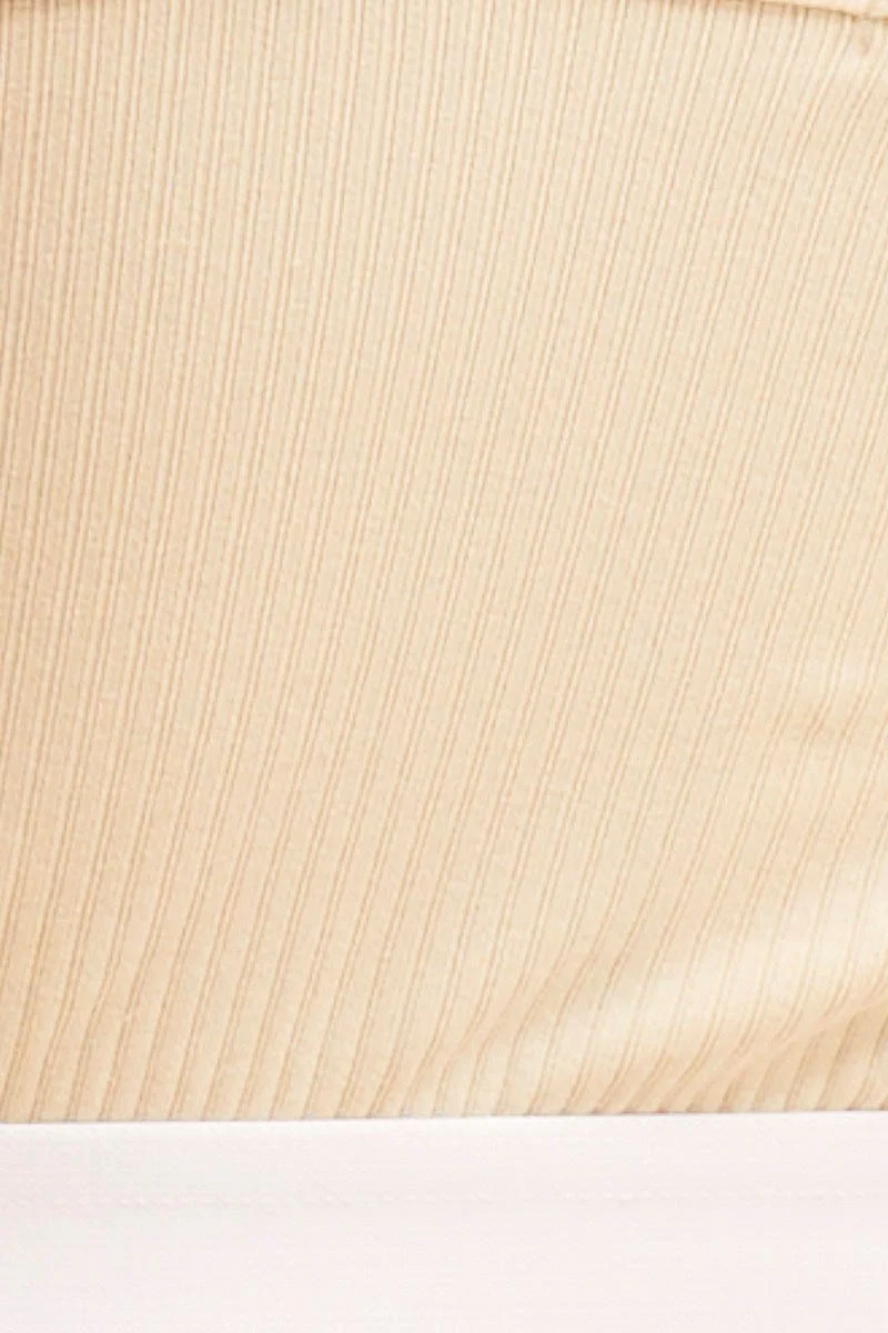 Beige Mia Soft Rib Tank