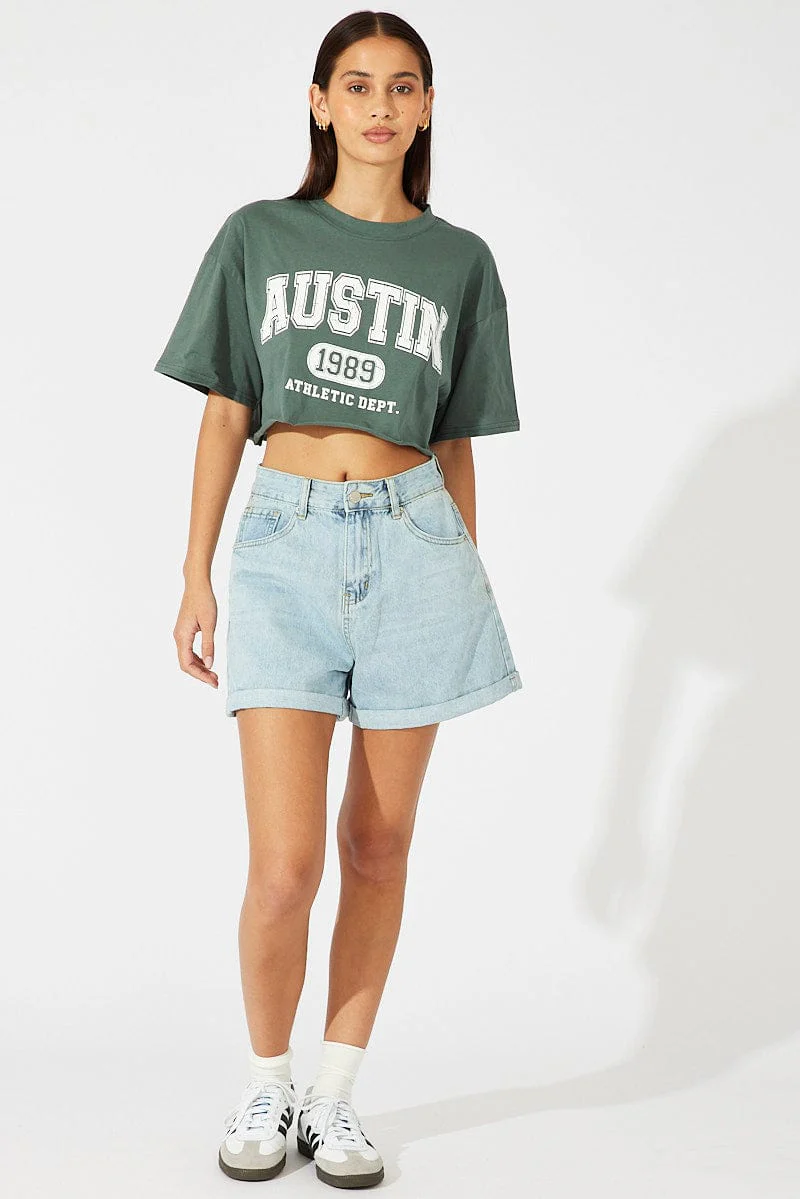 Grey Graphic Tee Short Sleeve