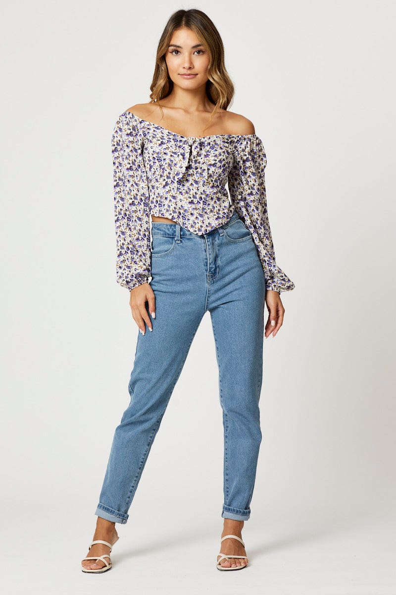 Print Tie Front Scarf Hem Top