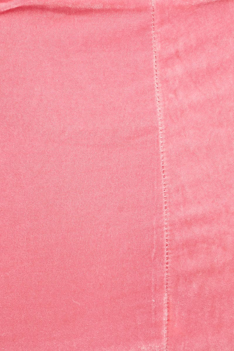 Pink Velvet Slip Mini Skirt