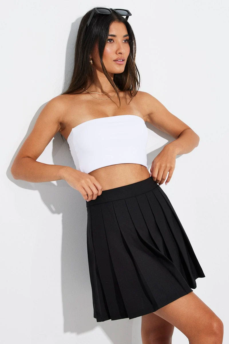 Black Tennis Skirt Pleated Mini