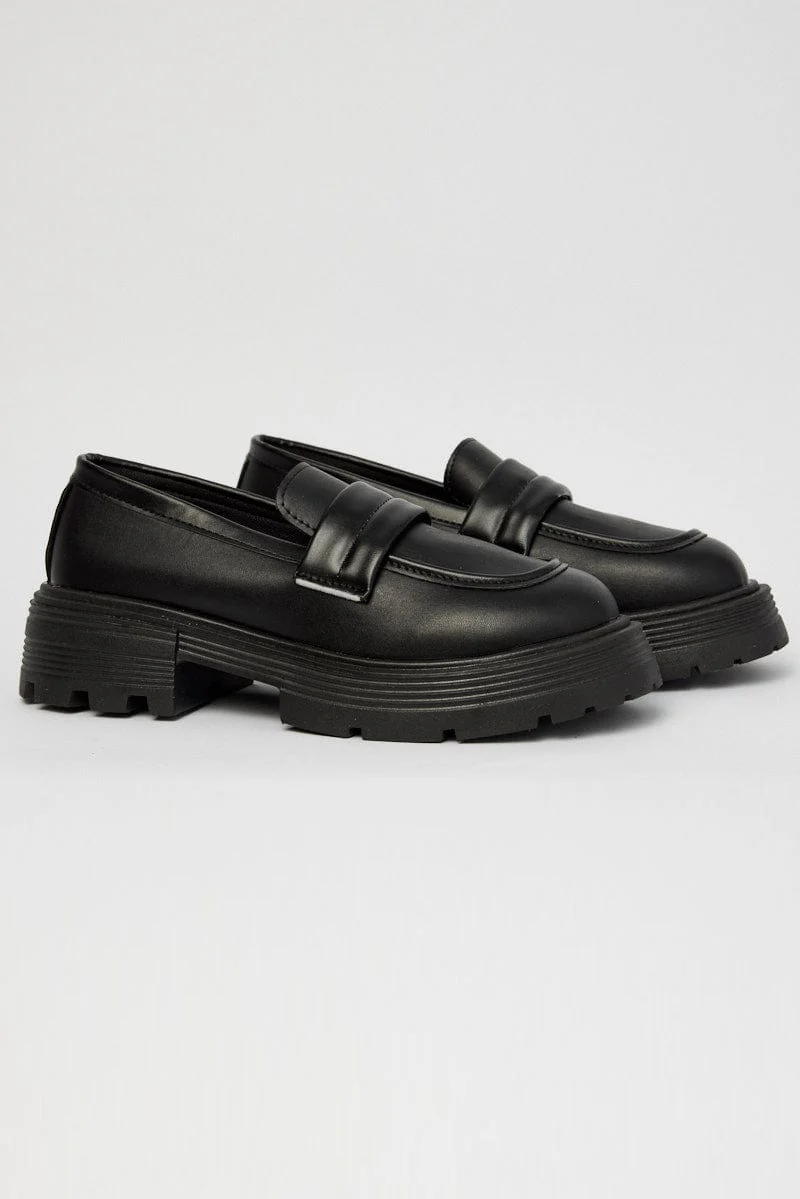 Black Chunky Loafers