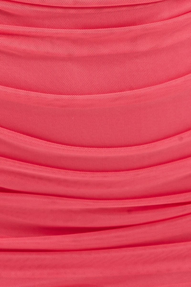 Pink Mesh Bodycon Mini Dress
